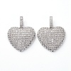 Brass Micro Pave Clear Cubic Zirconia Pendants KK-I658-36P-1