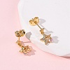 Brass Micro Pave Cubic Zirconia Star Dangle Stud Earrings EJEW-K267-22G-3