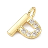 Brass Micro Pave Clear Cubic Zirconia Pendants KK-I476-01G-P-2