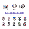 40Pcs 10 Colors Alloy Rhinestone European Beads MPDL-CA0001-03-2