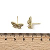 Brass Clear Cubic Zirconia Butterfly Stud Earrings EJEW-L261-029B-G-5