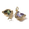 Brass Micro Pave Cubic Zirconia Pendants KK-Q043-03G-2