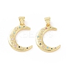 Brass Micro Pave Cubic Zirconia Pendants ZIRC-P106-03G-2