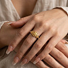 304 Stainless Steel Micro Pave Cubic Zirconia Cuff Open Rings for Women EU8307-2