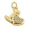 Rack Plating Brass Micro Pave Clear Cubic Zirconia Charms KK-U030-22G-2