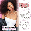 2Pcs Alloy Heart Link PU Leather Punk Choker Necklaces for Women NJEW-UN0001-70B-4