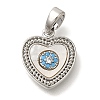 Brass Micro Pave Cubic Zirconia and Shell Pendants KK-K388-77P-02-1