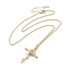 304 Stainless Steel Cross with Flower Pendant Necklaces for Women NJEW-A020-03F-G-2