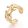 Ion Plating(IP) 304 Stainless Steel Cuff Open Rings for Women RJEW-N052-17G-1