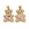 Brass Micro Pave Cubic Zirconia Pendants KK-K258-24-RS-2