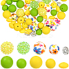 64Pcs Round & Rondelle Food Grade Eco-Friendly Silicone Beads SIL-SP0001-19C-1
