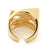 Rectangle Clear Cubic Zirconia Open Cuff Ring RJEW-L121-023G-3