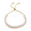 Brass Pave Clear Cubic Zirconia Square Box Chain Slider Bracelets BJEW-YWC0002-10B-G-1