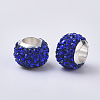 Polymer Clay Rhinestone European Beads RB-S055-16D-2