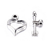 Tibetan Style Heart Toggle Clasps LF1109Y-NF-1