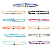 11Pcs Glass Seed Beads & Resin Braided Bead Bracelets TK7632-1-1