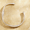 Non-Tarnish Elegant 304 Stainless Steel Open Bangle Bracelet for Women QJ9805-2-1
