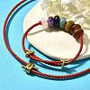 Rondelle Chakra Natural Gemstone Beads Bracelets & Necklaces Sets G-P561-01G-04-3