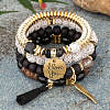 Boho Style Wood Beaded Stretch Bracelet Sets for Women WGE3C3B-46-1
