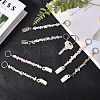 6Pcs Natural Rose Quartz & Quartz Crystal Keychain KEYC-GF00005-3