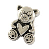 Tibetan Style Alloy Bear European Beads TIBEB-7884-AS-RS-1