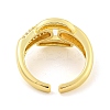 Brass Micro Pave Cubic Zirconia Open Cuff Ring LS-AJEW-U003-06G-3