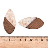 Transparent Resin and Walnut Wood Pendants RESI-T057-05N-4