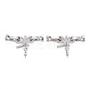 Brass Micro Pave Clear Cubic Zirconia Peg Bails Fold Over Clasps KK-S360-178-1