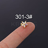 Flower 316L Surgical Stainless Steel Micro Pave Cubic Zirconia Cartilage Earrings WGAF33A-03-1