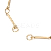 2Pcs 2 Colors 304 Stainless Steel Cuboid Bar Link Chain Bracelet Making AJEW-JB01319-3