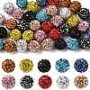 50Pcs 10 Colors Pave Disco Ball Beads RB-FS0001-07-1