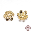 Real 18K Gold Plated 6-Petal 925 Sterling Silver Bead Caps STER-M100-24-1