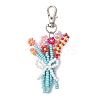 Bouquet Glass Seed Beaded Pendant Decoration HJEW-JM02561-3