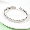 Heart Brass Cuff Bangles for Women BJEW-C144-01B-P-2