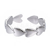 Non-Tarnish 304 Stainless Steel Heart Wrap Open Cuff Ring RJEW-T023-69P-1