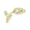 Rack Plating Brass Micro Pave Clear Cubic Zirconia Flower Connertor Charms KK-Z043-03C-2