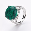 Adjustable Synthetic Malachite Finger Rings RJEW-F075-01I-4