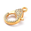 Alloy Rhinestone Lobster Claw Clasps LS-PALLOY-L166-01G-3
