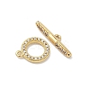 Brass Micro Pave Clear Cubic Zirconia Toggle Clasps X-KK-G548-26G-2