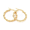 PVD Vacuum Plating 201 Stainless Steel Twist Rope Hoop Earrings with 304 Stainless Steel Pins for Women EJEW-D279-02G-01-1