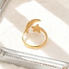 Star Moon 304 Stainless Steel Cuff Rings for Women RJEW-U039-02G-3