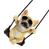 Cute Resin Swinging Bulldog Pendant Decorations HJEW-A010-01A-2