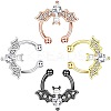 316L Stainless Steel Clear Cubic Zirconia Halloween Bat Clip-on Nose Septum Rings WG4B0C3-02-3