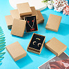 12Pcs Kraft Cotton Filled Cardboard Paper Jewelry Set Boxes CBOX-TA0001-16-7