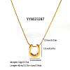 Stylish 304 Stainless Steel U-shaped Horseshoe Pendant Round Snake Chain Necklaces for Women LS-LH2412-5