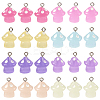 32Pcs 8 Colors Luminous Opaque Resin Pendants RESI-TA0002-12-9