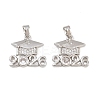 Brass Micro Pave Clear Cubic Zirconia Pendants KK-D223-01P-1