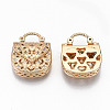 Brass Micro Pave Cubic Zirconia Pendants KK-S359-038-RS-2