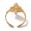 304 Stainless Steel Witch Knot Open Cuff Rings for Women AJEW-U005-01G-3
