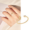 1Pc Letter Brass Rhinestone Open Cuff Rings for Women AJEW-LP0004-47J-G-1